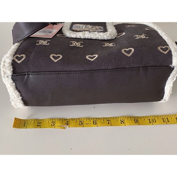 Juicy Couture Chocolate Pecan Sherpa Crossbody Snuggle Satchel Bag W/Charm NEW - Picture 12 of 15